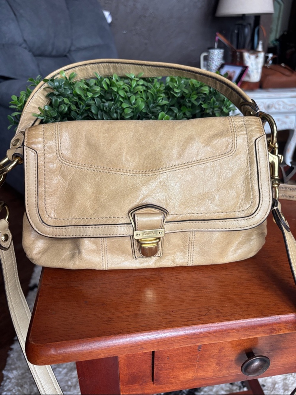 Coach Kristin Leather Flap Crossbody / Shoulder Bag, style 18160.